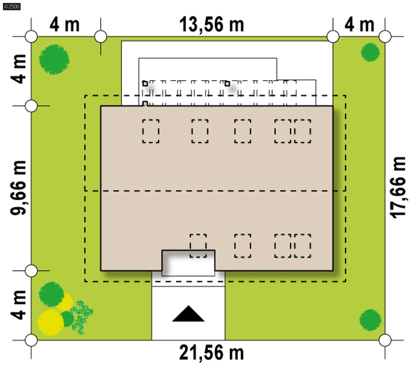 Gotowy projekt domu  - Projekt domu z 3 sypialniami na poddaszu i 2 dodatkowymi pokojami na parterze.