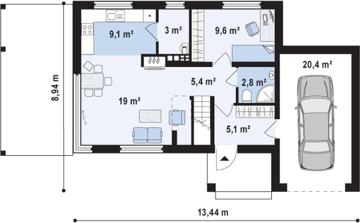 Z500 - Projects of houses and garages, family houses