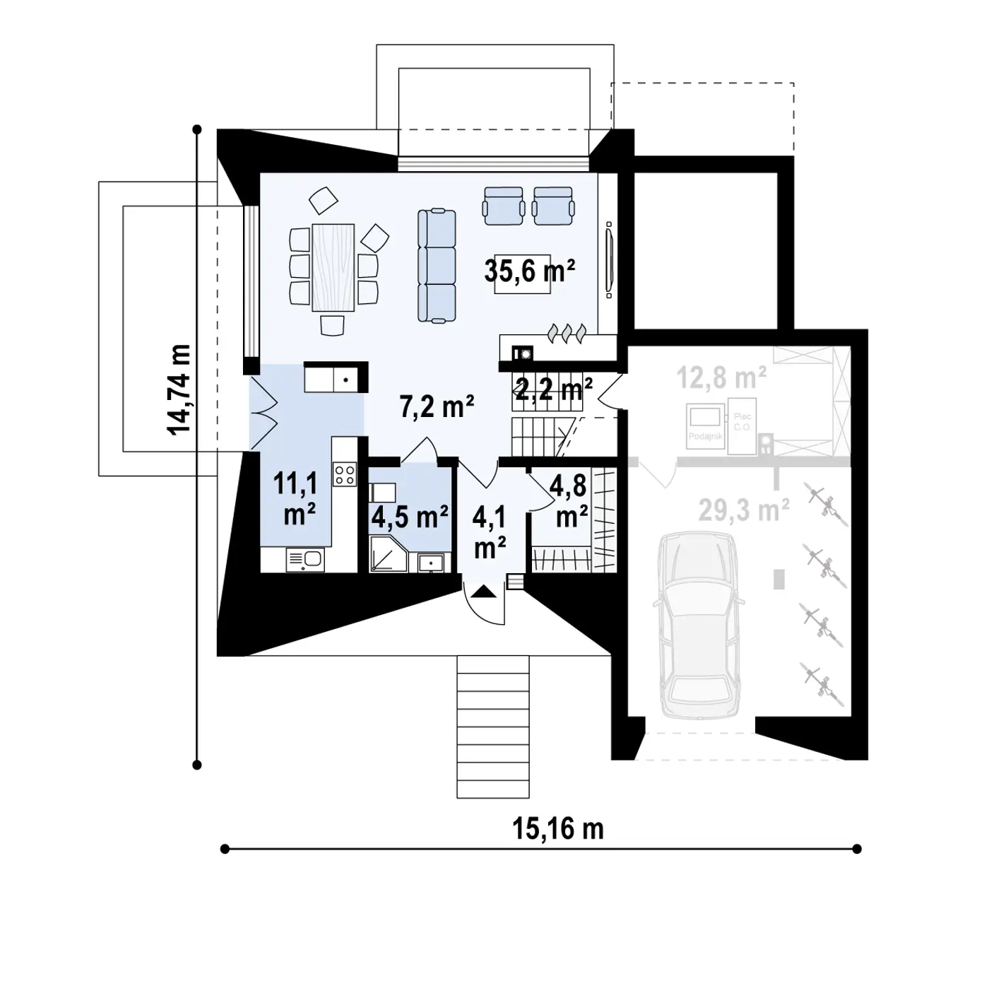 domページ Projekt domu Zx59 Elegancki i komfortowy dom w nowoczesnym