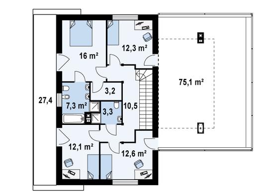 The attic / floor plan