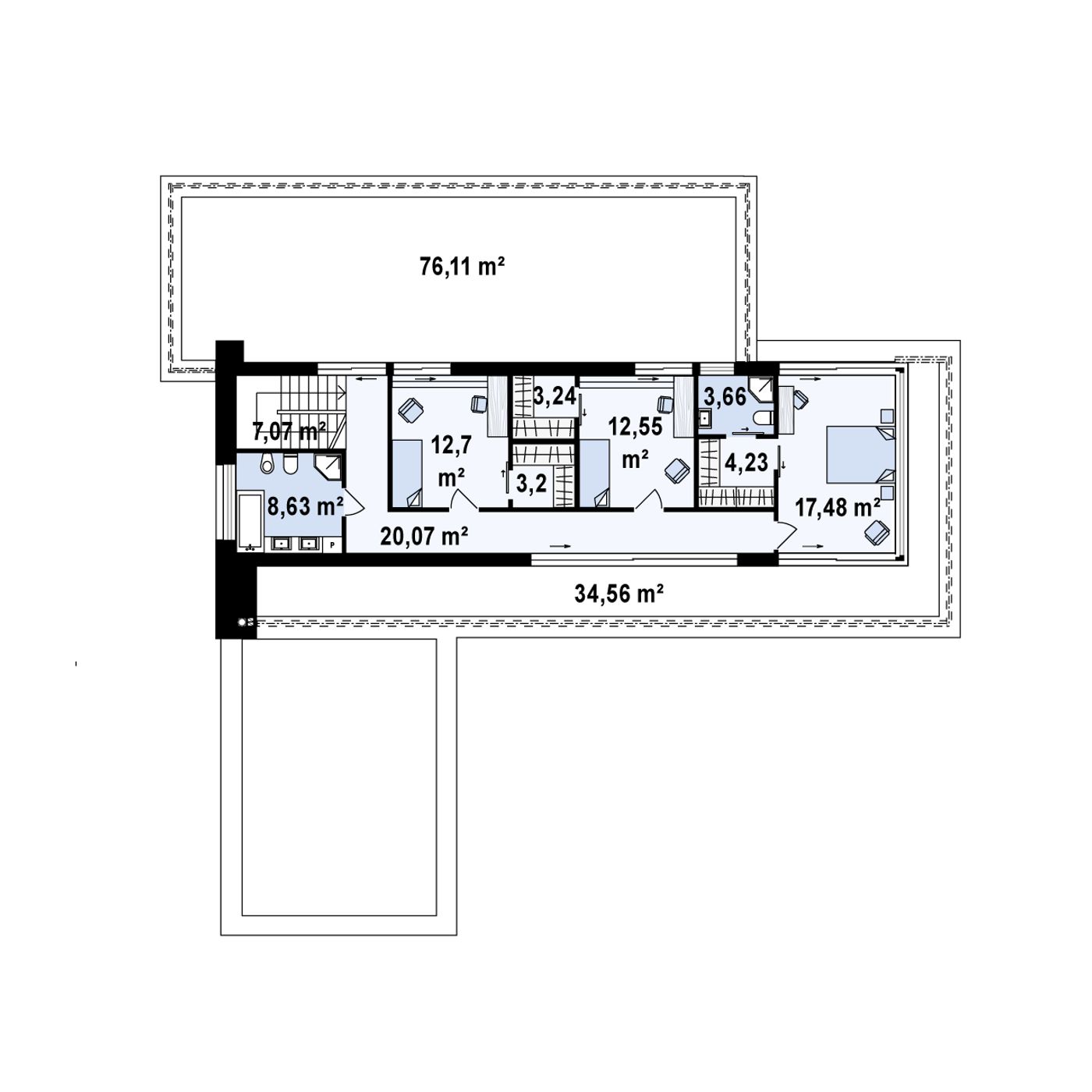Z500 - Projects of houses and garages, family houses