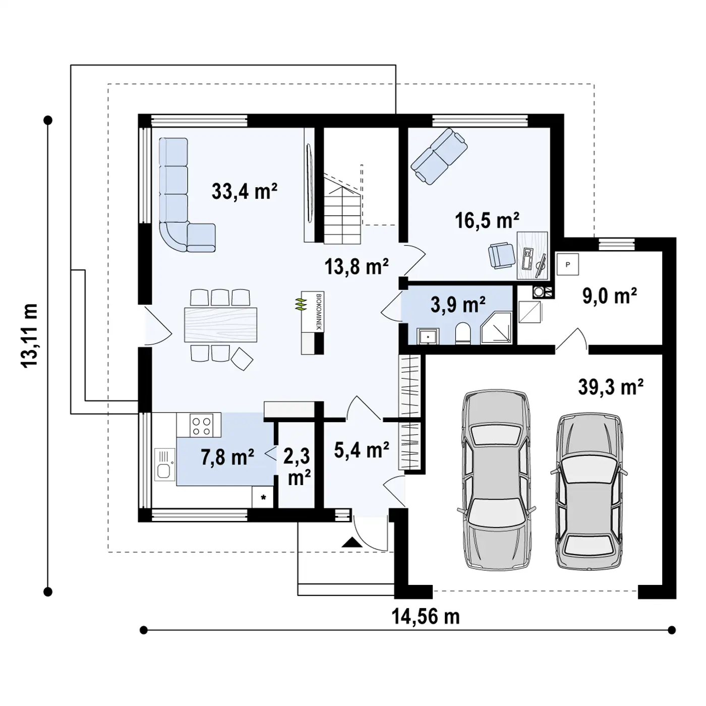 Projekt domu Zx10 Piętrowy dom w stylu willi z garażem od