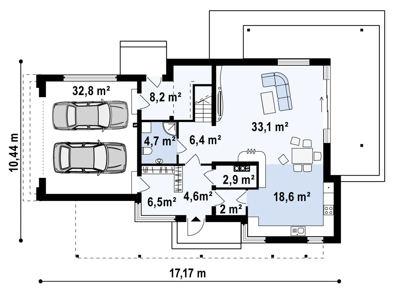 Projekt domu Zx14 Nowoczesny dom piętrowy z garażem od frontu i
