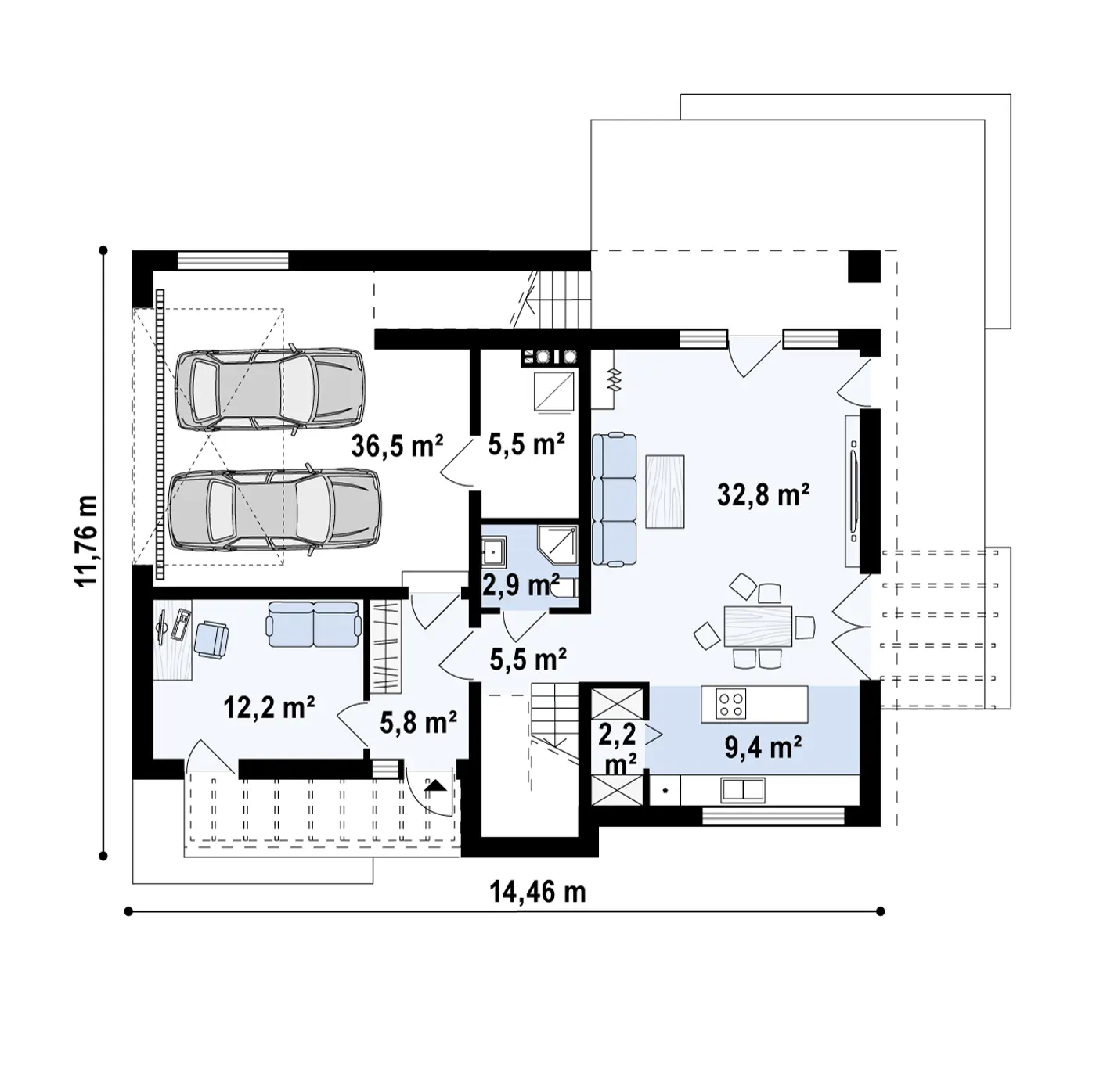 Projekt domu Zx54 Piętrowy dom w nowoczesnym stylu z funkcjonalnym