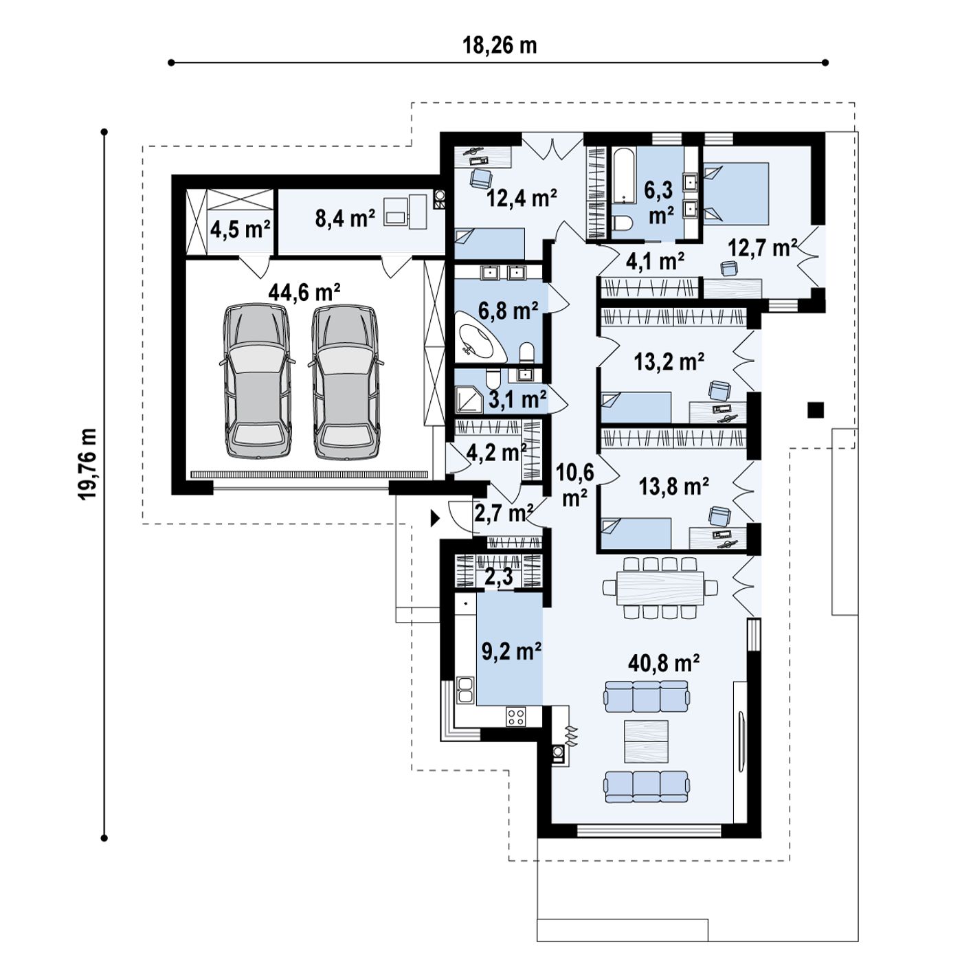 Z500 - Projects of houses and garages, family houses