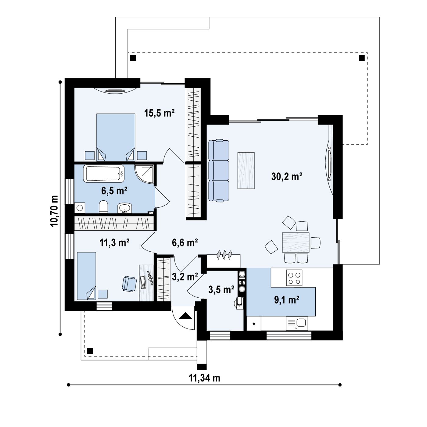 Z500 - Projects of houses and garages, family houses