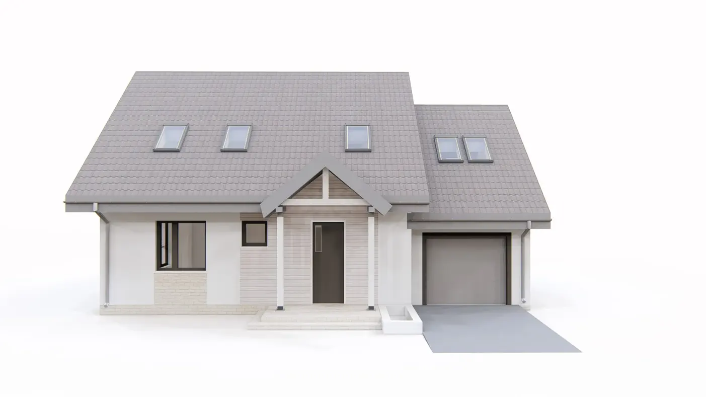 Z107 to wyjątkowy dom z kategorii projekty domów do 120 m2 Gotowy projekt domu - Ekonomiczny w budowie dom z poddaszem, dachem dwuspadowym, garażem i dużym PG