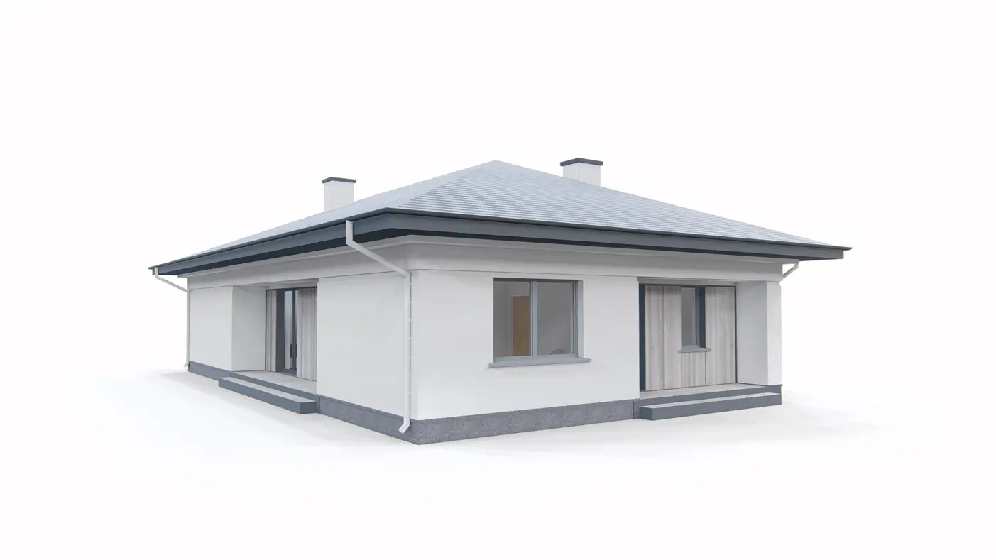 Gotowy projekt domu  - Dom na wąską działkę z dachem kopertowym.