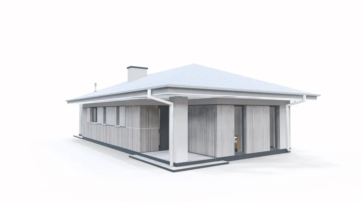 Home project  - Parterowy dom na wąską działkę.