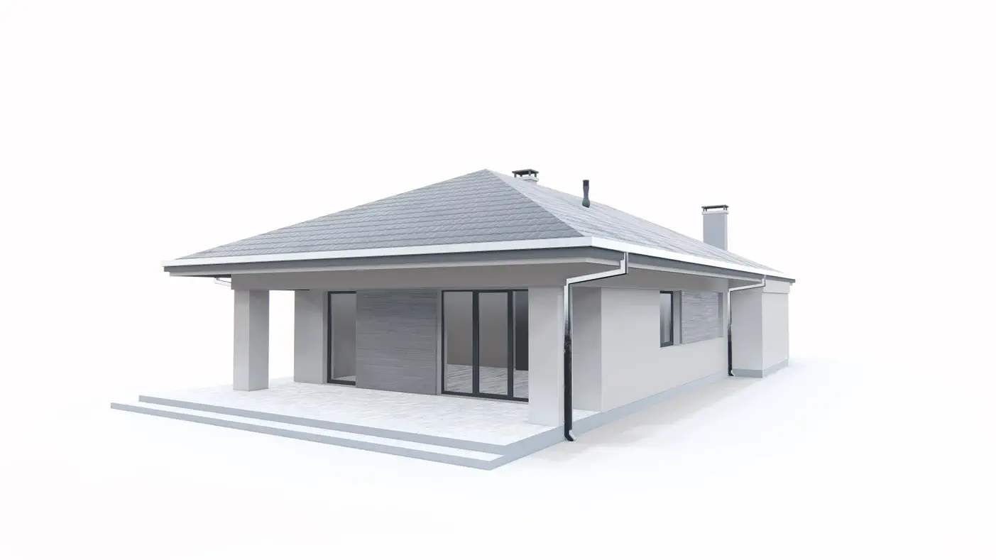 Gotowy projekt domu  - Parterowy dom na wąską działkę