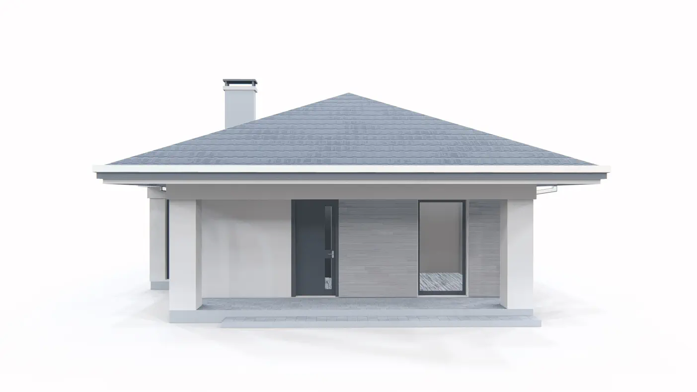 Gotowy projekt domu  - Parterowy dom na wąską działkę