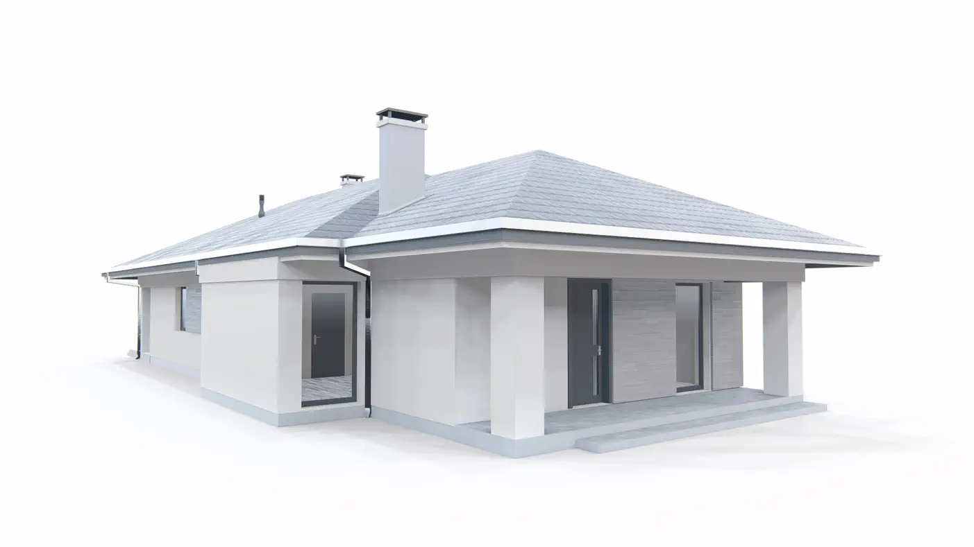 Gotowy projekt domu  - Parterowy dom na wąską działkę