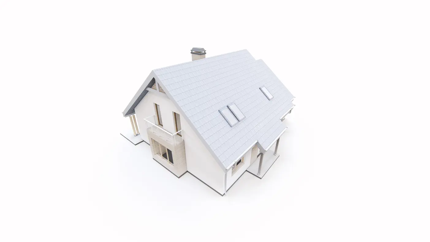 Gotowy projekt domu  - Klasyczny dom z poddaszem, 4 pokojami, garażem, pokojem rekreacyjnym i wykuszem