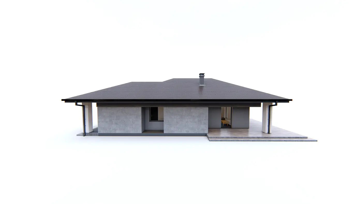 Z366 to wyjątkowy dom z kategorii projekty domów na wąską działkę Gotowy projekt domu - Dom parterowy na wąską działkę