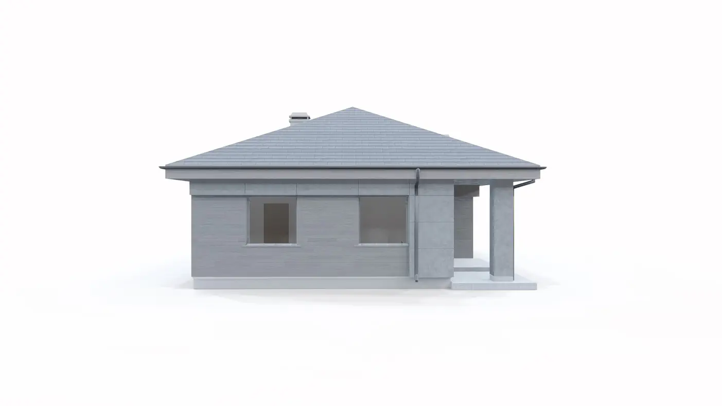 Z356 to wyjątkowy dom z kategorii projekty domów jednorodzinnych Gotowy projekt domu - Dom na wąska działkę z dachem kopertowym, dwoma sypialniami, garderobą.