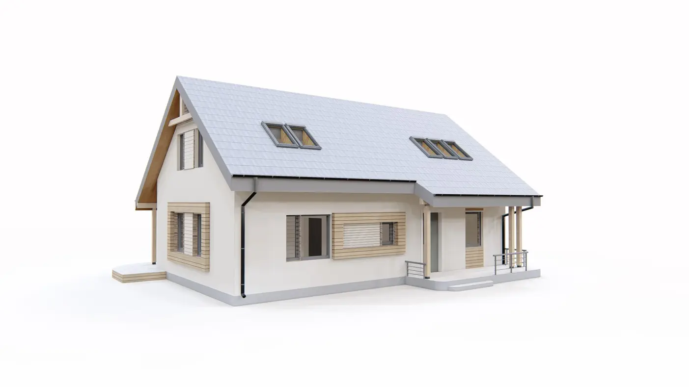 Z111 to wyjątkowy dom z kategorii projekty domów z większą liczbą pokoi Gotowy projekt domu - Łatwy i ekonomiczny w budowie dom z poddaszem na planie prostokąta i tarasem