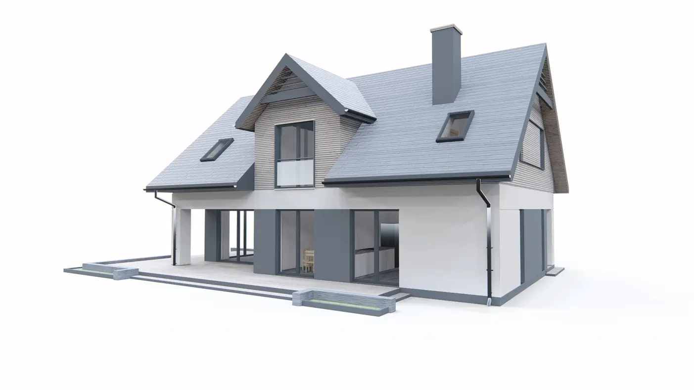 Z359 to wyjątkowy dom z kategorii projekty domów jednorodzinnych Gotowy projekt domu - Współczesny dom z dachem wielospadowym i garażem dwustanowiskowym.