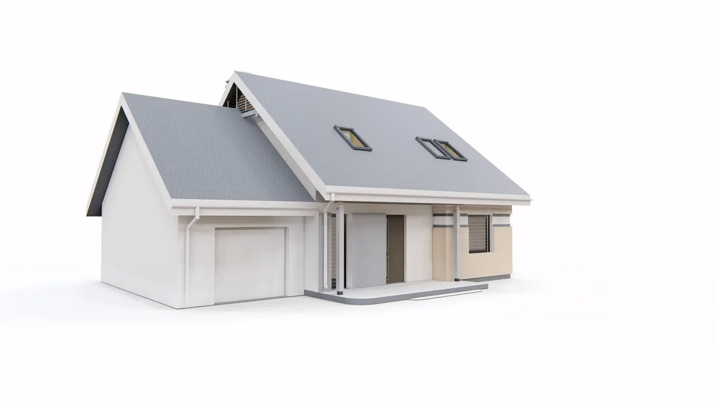 Home project  - Przytulny i komfortowy projekt domu z poddaszem, garażem i wykuszem.