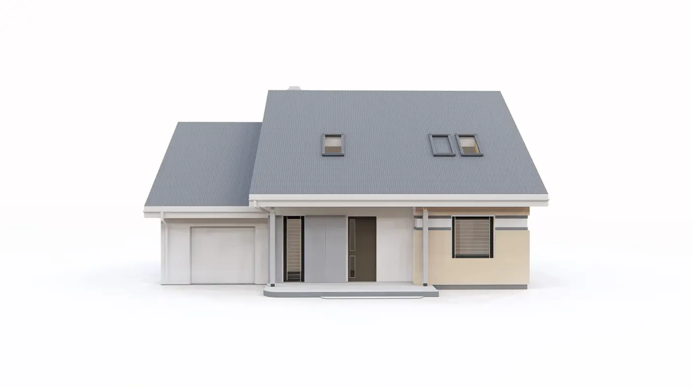 Home project  - Przytulny i komfortowy projekt domu z poddaszem, garażem i wykuszem.