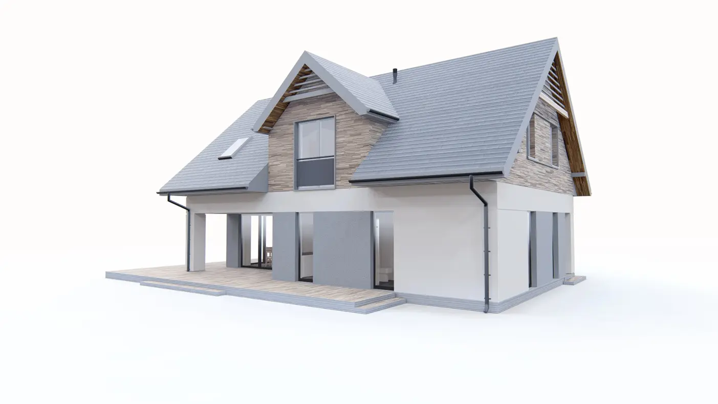 Gotowy projekt domu  - Współczesny dom jednorodzinny z garażem jednostanowiskowym