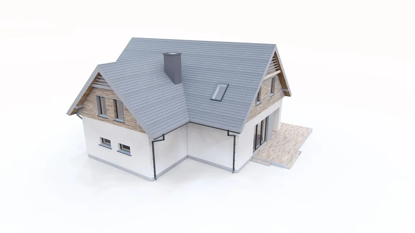 Gotowy projekt domu  - Współczesny dom jednorodzinny z garażem jednostanowiskowym