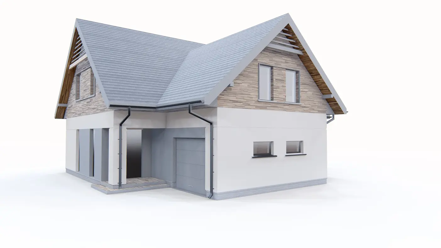 Gotowy projekt domu  - Współczesny dom jednorodzinny z garażem jednostanowiskowym