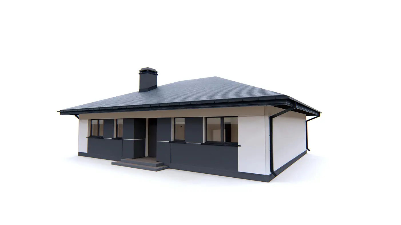 Gotowy projekt domu  - Ponadczasowy dom parterowy z dachem kopertowym, 3 sypialniami i tarasem