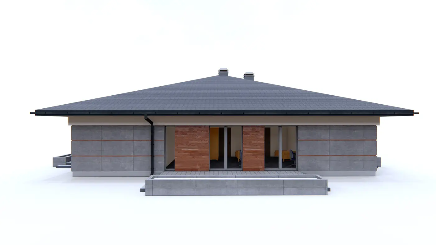 Home project  - Parterowy dom z garażem dwustanowiskowym.