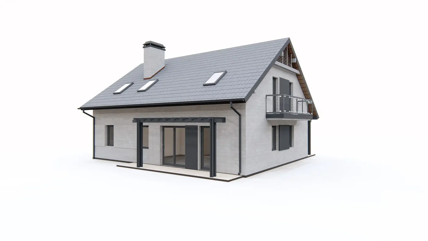 Z133 to wyjątkowy dom z kategorii projekty domów jednorodzinnych Gotowy projekt domu - Funkcjonalny dom z poddaszem, dachem dwuspadowym, ekonomiczny w budowie