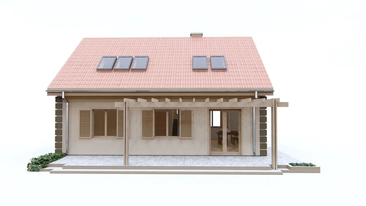 Gotowy projekt domu  - Funkcjonalny dom z dachem dwuspadowym z poddaszem, ekonomiczny w realizacji