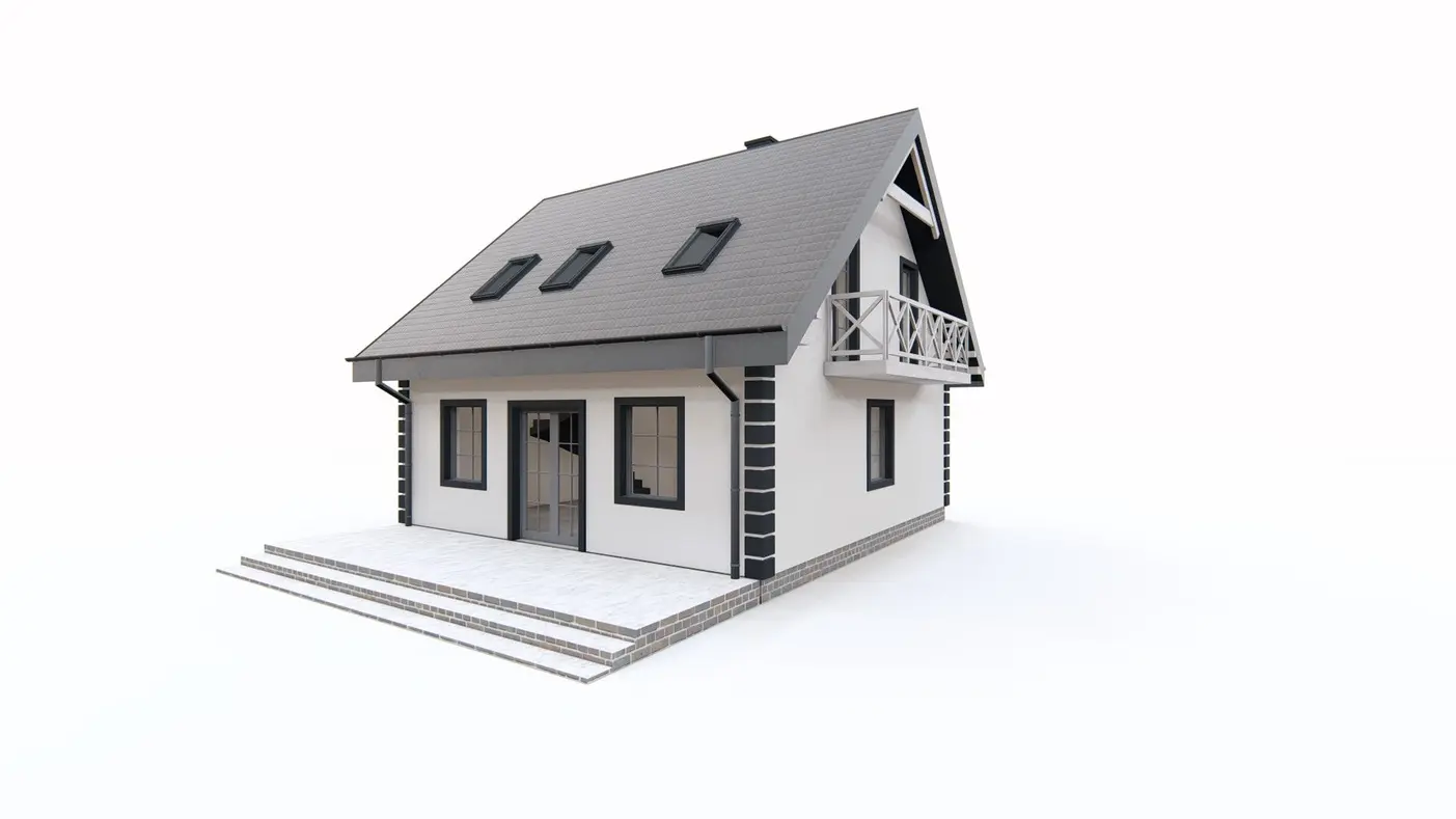 Namo projektas  - Nedidelis ir tradicinis namas su mansardiniais langais palėpėje