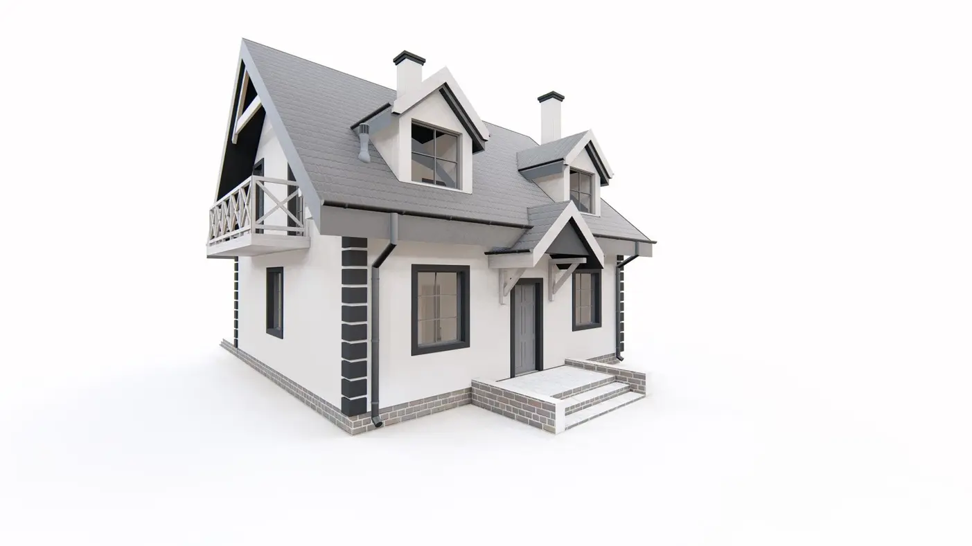 Namo projektas  - Nedidelis ir tradicinis namas su mansardiniais langais palėpėje