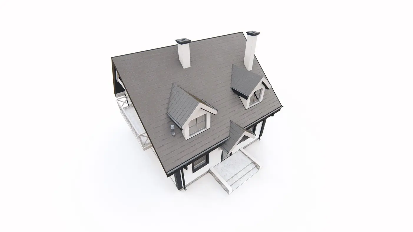 Namo projektas  - Nedidelis ir tradicinis namas su mansardiniais langais palėpėje