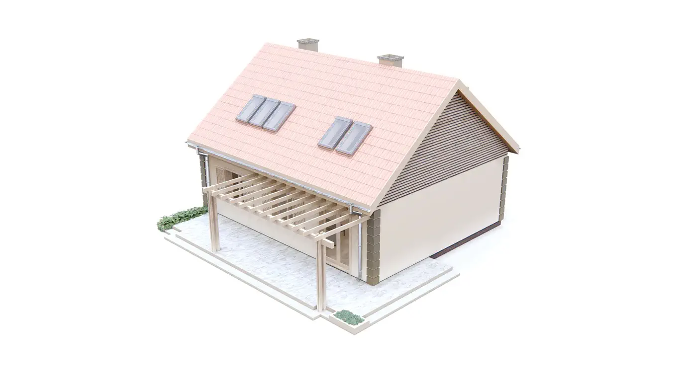 Namo projektas - Funkcionalus, nebrangiai ir lengvai pastatomas namas su kambariu pirmame aukšte