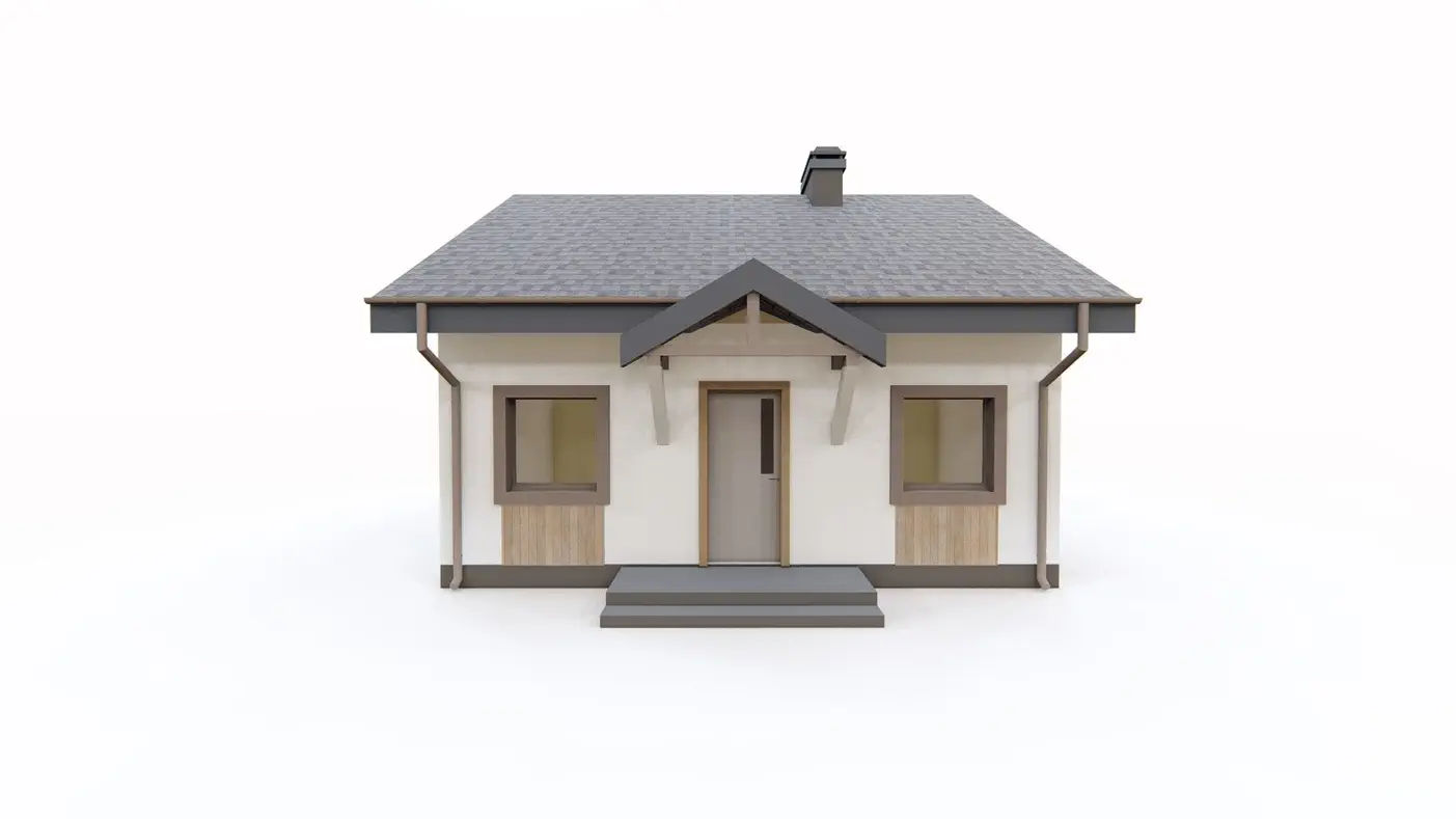 Namo projektas - Mažas ir nebrangiai pastatomas namas su veranda. Idealus poilsio namelis