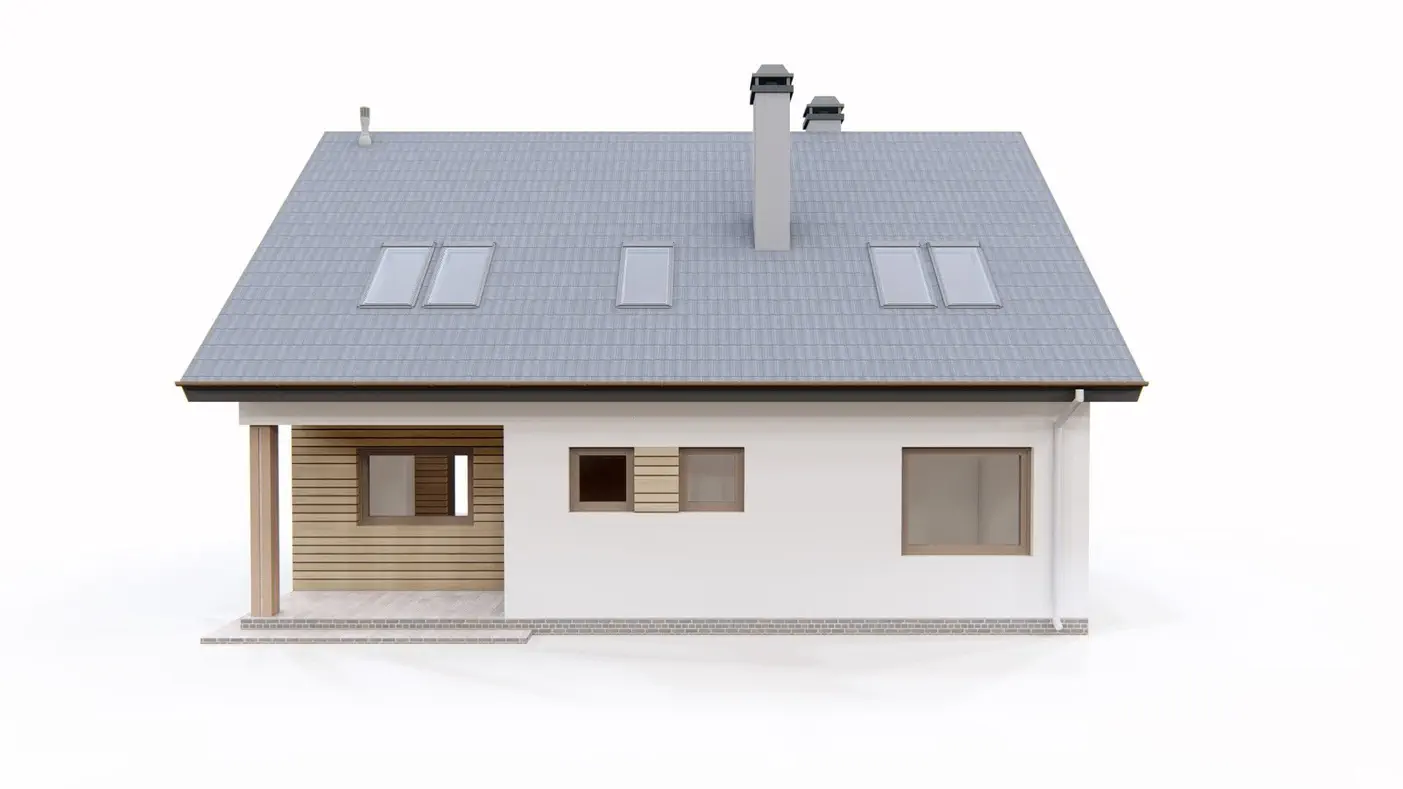 Namo projektas - Komfortiškas namas su mansarda ir dvišlaičiu stogu