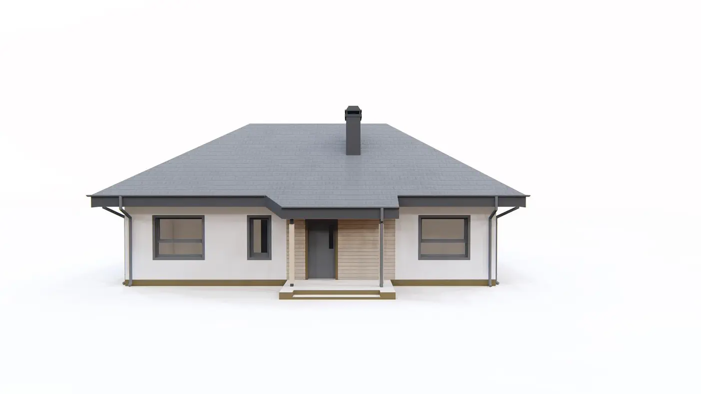 Namo projektas  - Vienaukštis namas su erdvia svetaine ir terasa
