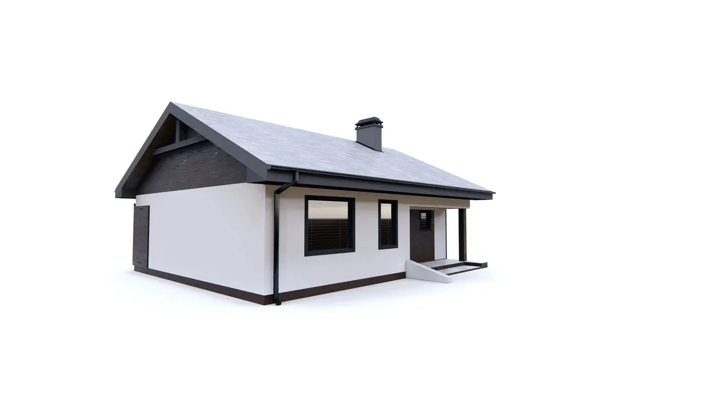 Namo projektas  - Nedidelis vienaukštis namas, tinkamas nedideliam sklypui