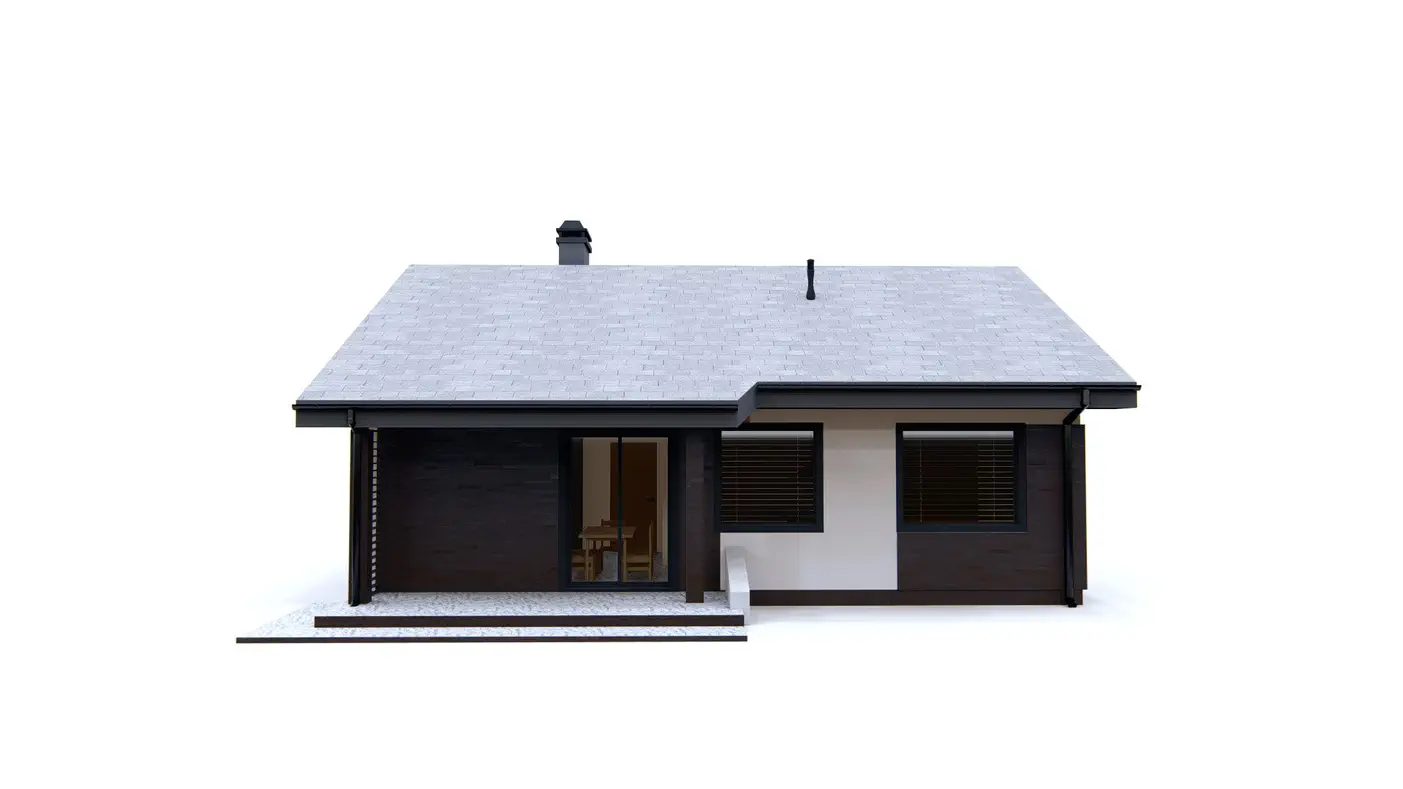 Namo projektas  - Nedidelis vienaukštis namas, tinkamas nedideliam sklypui