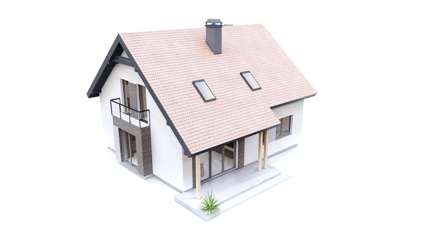 Namo projektas  - Komfortiškas dviaukštis namas su didele pagalbine patalpa