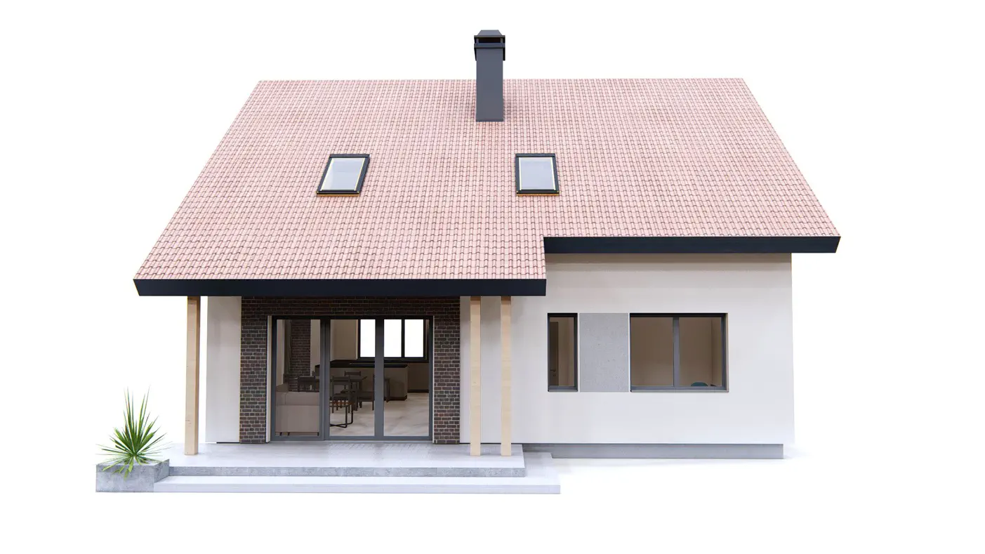 Namo projektas  - Komfortiškas dviaukštis namas su didele pagalbine patalpa