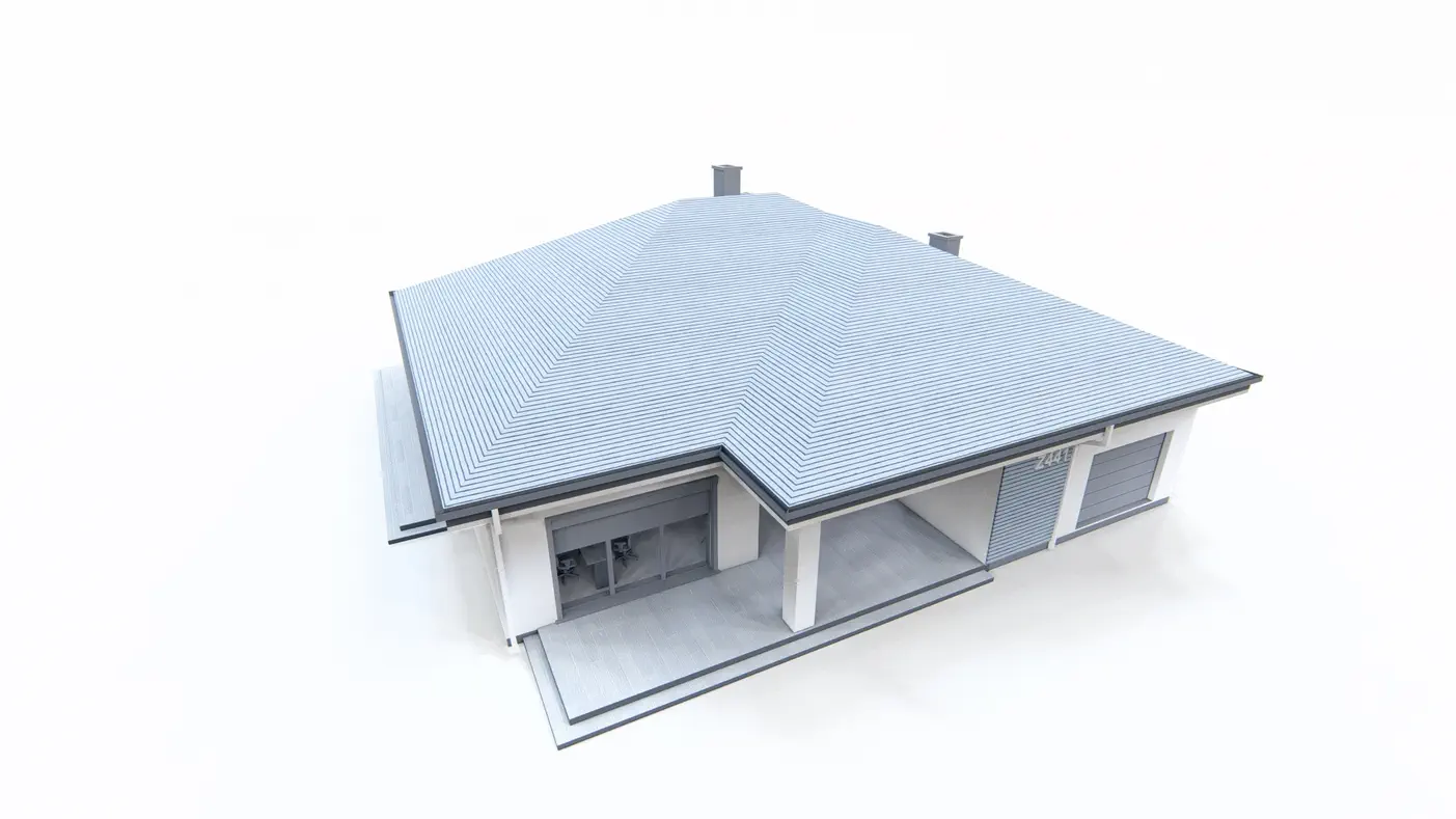 Gotowy projekt domu  - Dom parterowy z przestronnym salonem i otwartą kuchnią