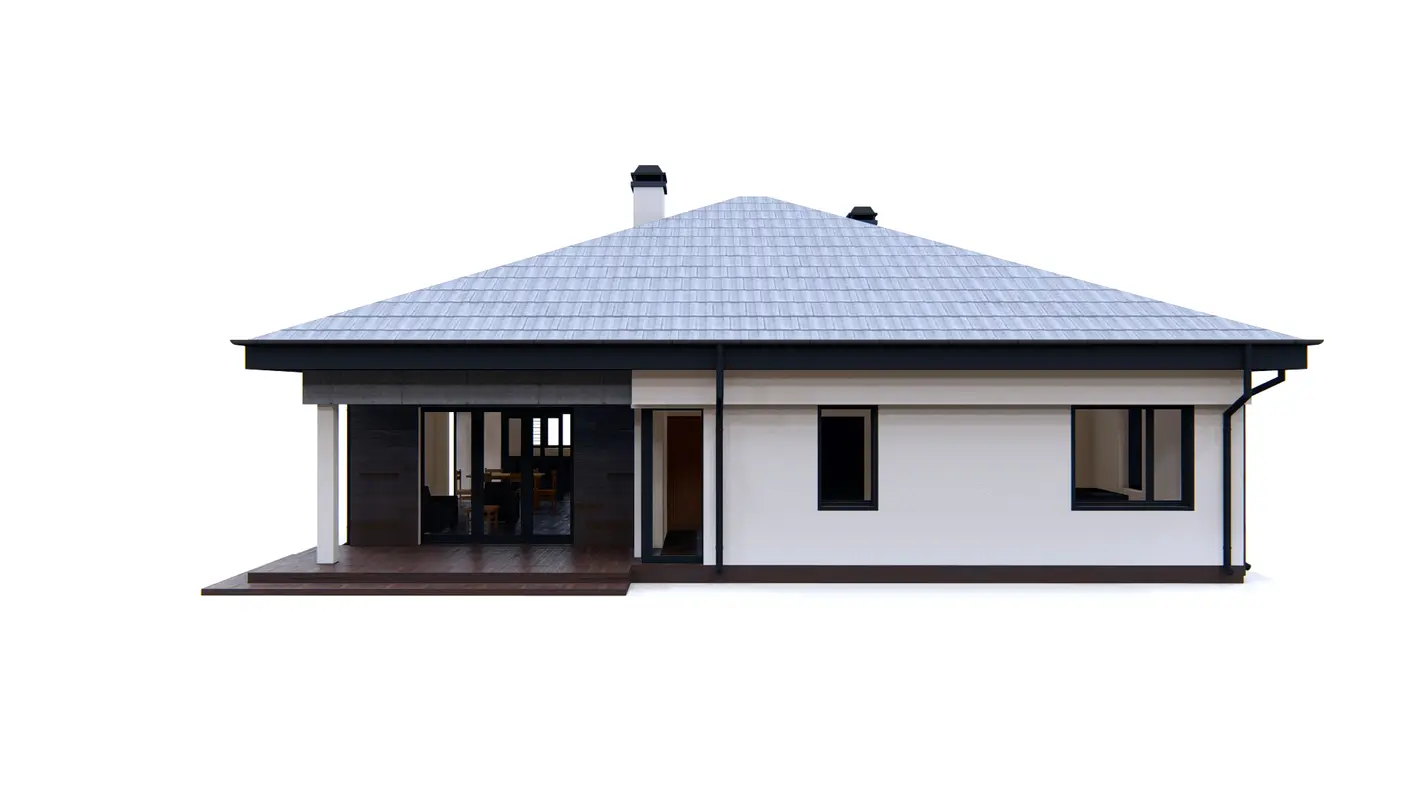 Gotowy projekt domu  - Komfortowy i przestronny dom parterowy z jasnym salonem i garażem na dwa auta