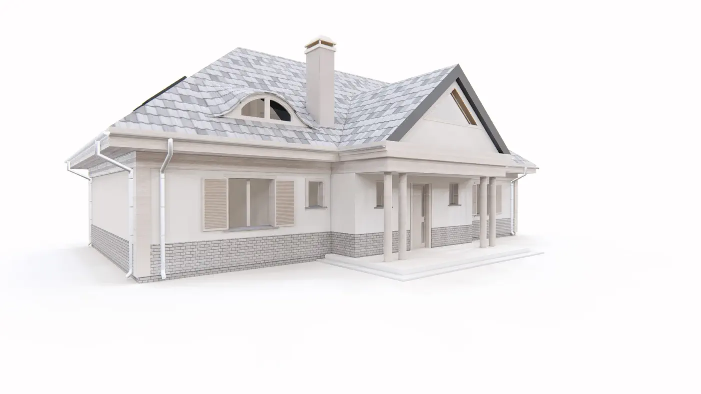 Gotowy projekt domu  - Reprezentacyjny dom dworkowy z siedmioma pokojami i dachem wielospadowym