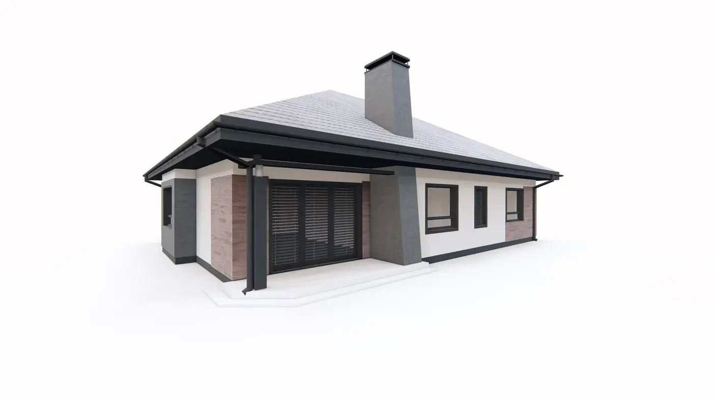 Mājas projekts  - Plašas, vienstāva mājas projekts - Z19