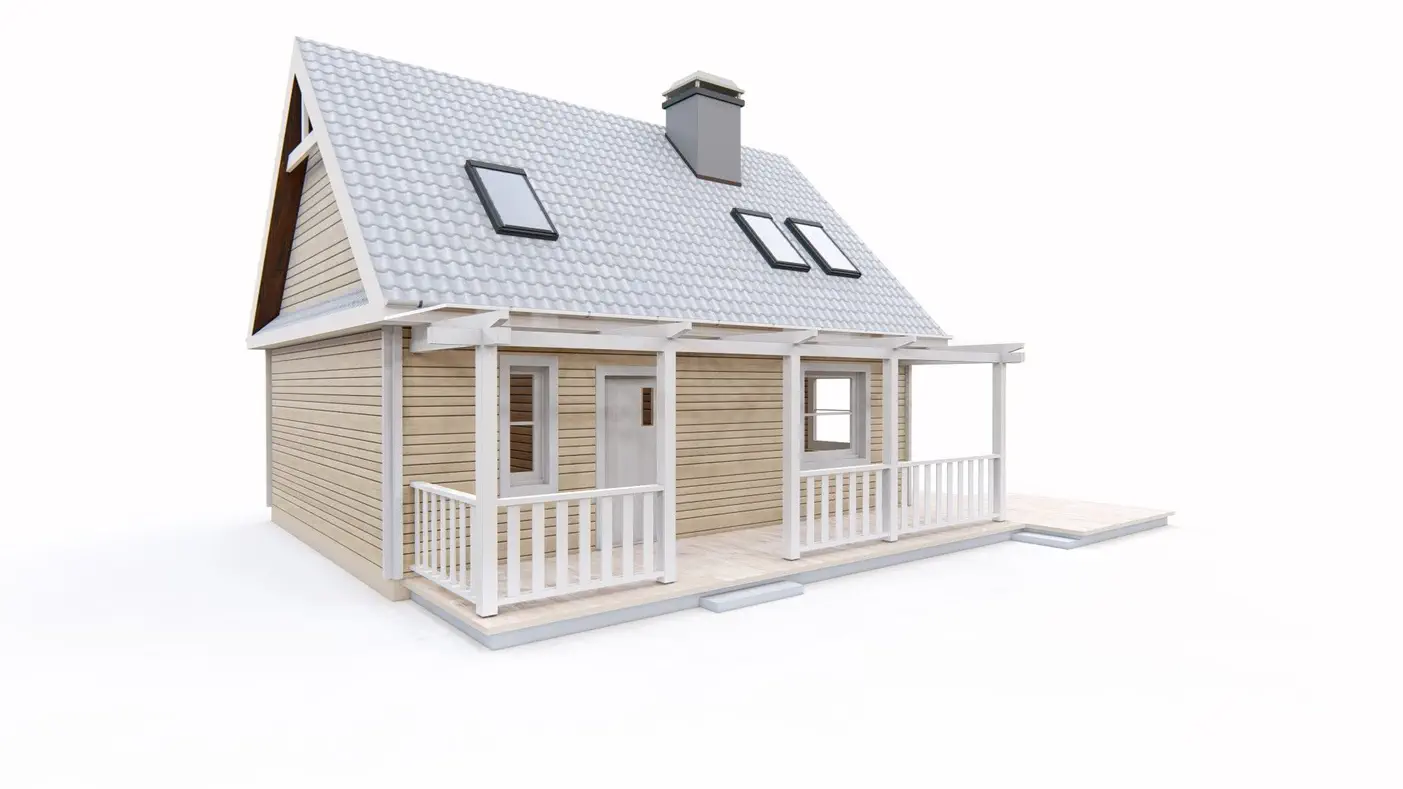 Mājas projekts  - Koka mājas projekts ar mansardu - Z39