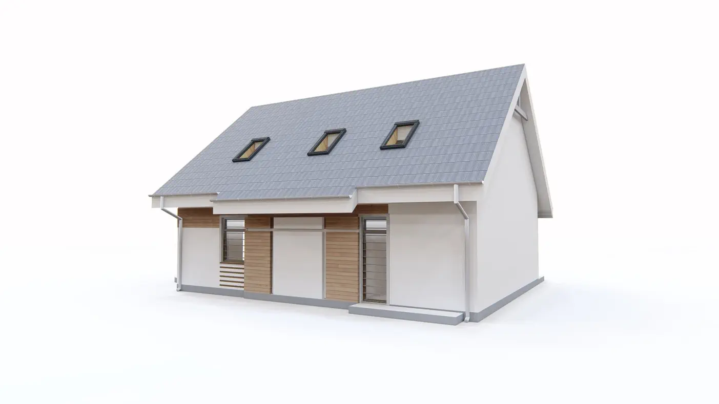 Mājas projekts - Neliela dzīvojamā māja ar mansardu un terasi - Z113