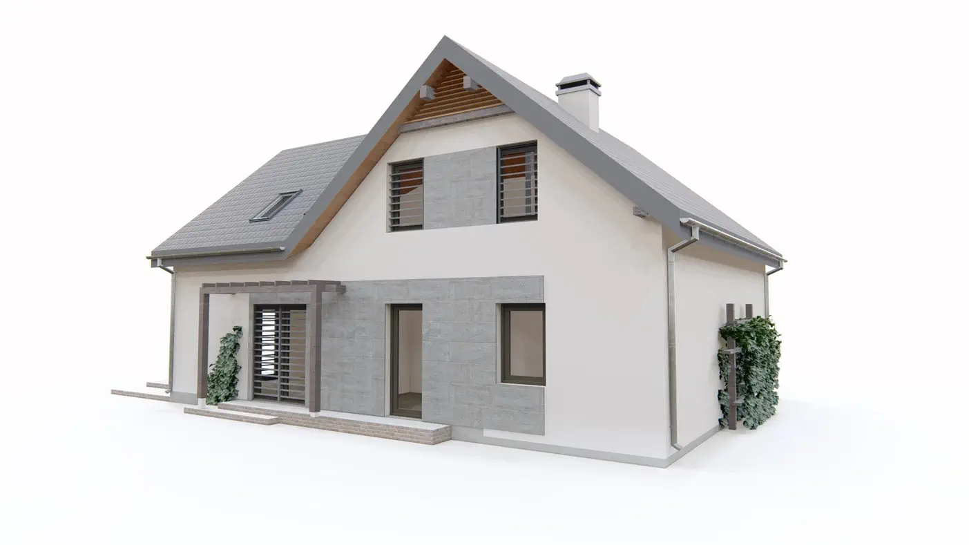 Mājas projekts  - Divstāvu dzīvojamās mājas projekts ar garāžu - Z125