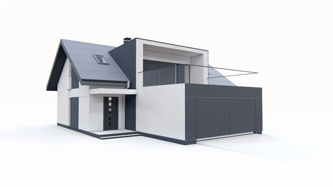 Mājas projekts - Modernas mājas projekts ar garāžu 2 automašīnām - Z360