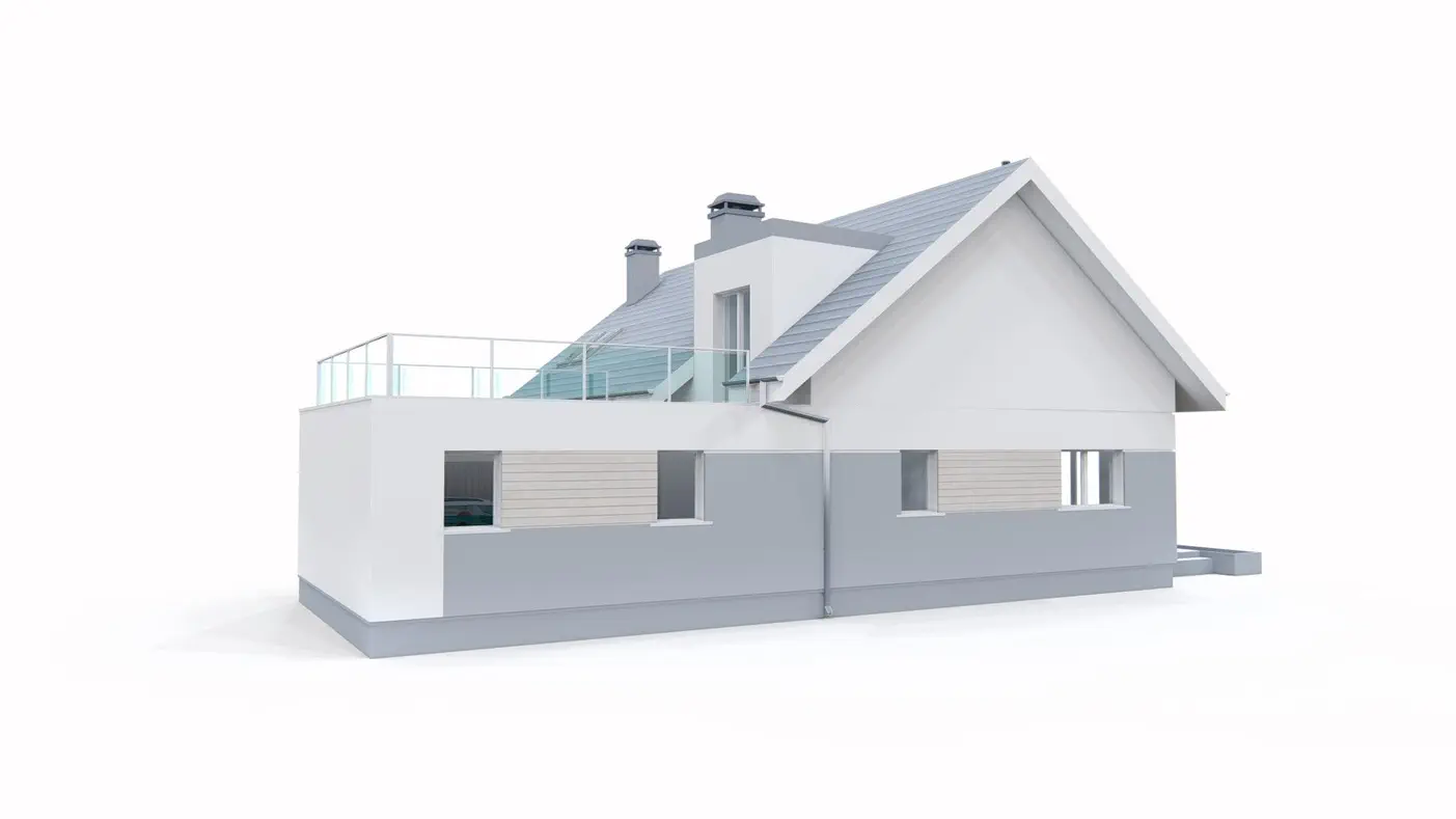 Mājas projekts - Mājas projekts ar mansardu un garāžu 2 automašīnām - Z358